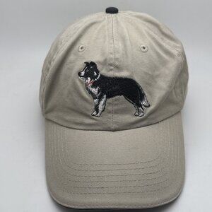 Your Breed Collie Tan Khaki Brown Adjustable Strap Back  Hat Treat Zipper GR46